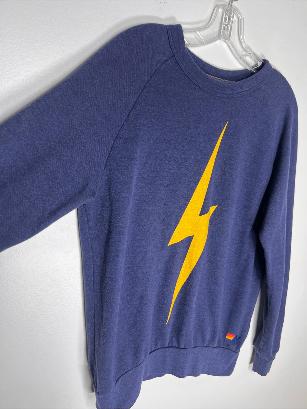 Aviator Nation Bolt Crewneck Sweatshirt Blue Sz S - Picture 3 of 7